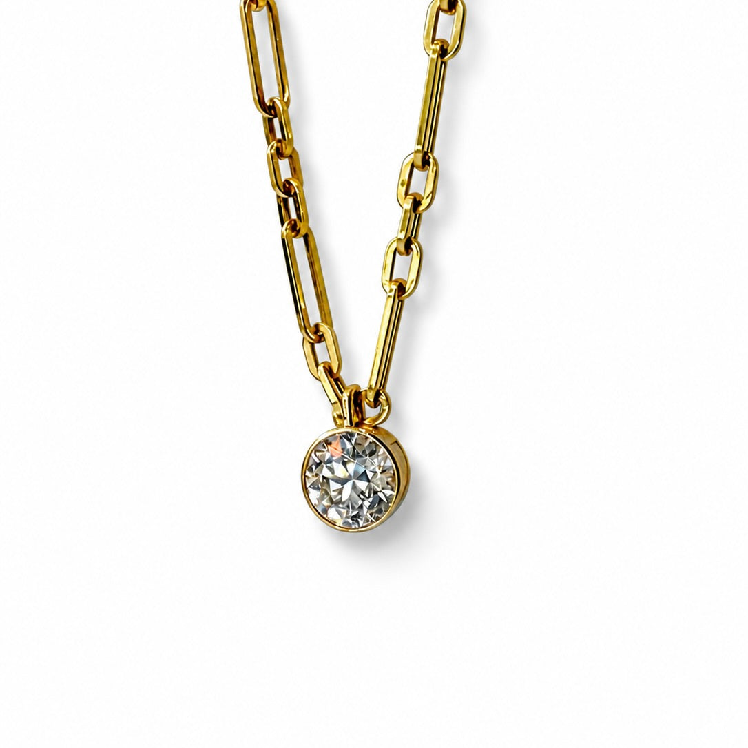 The OEC Bezel Pendant, 2.71ct Antique Cut in 14K Yellow Gold