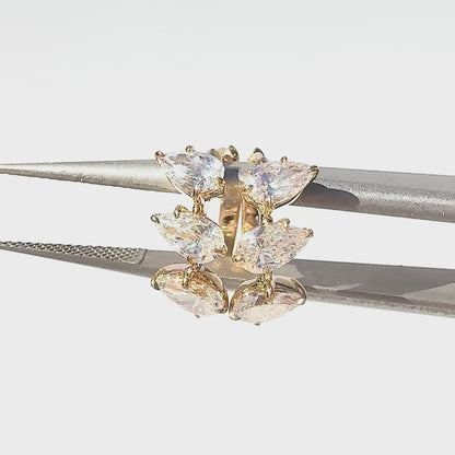 Pear Huggies in 14K Yellow Gold
