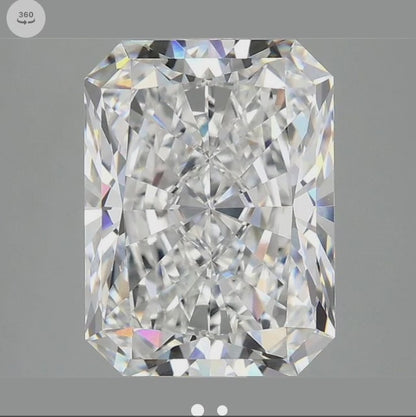 4.10ct E VVS2 Radiant Cut IGI Certified Lab Diamond