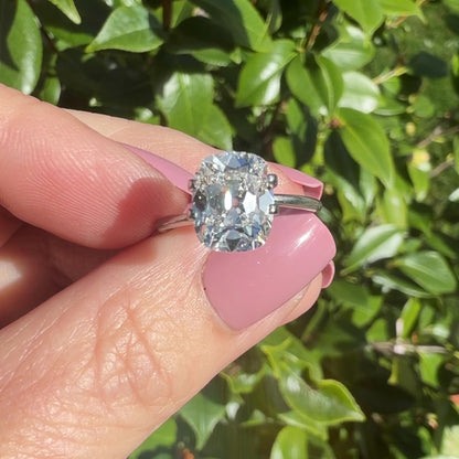 3.23ct E VVS2 IGI Certified Old Mine Cut Cushion Lab Diamond