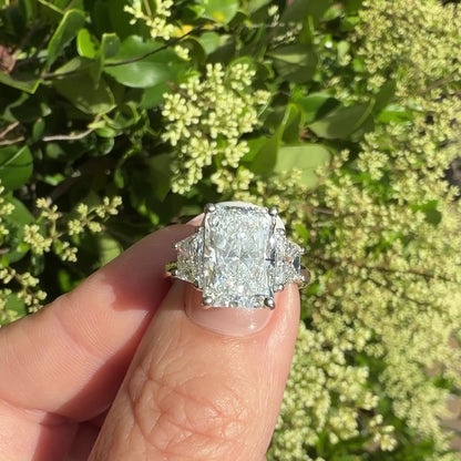 The Triple Threat 5.87ct Radiant Ring in Platinum