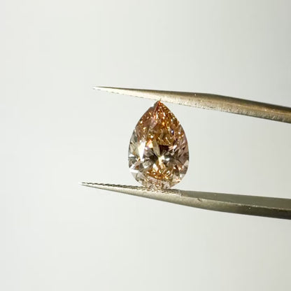 3.01ct Fancy Pinkish Brown VS1 IGI Certified Pear Brilliant Cut Lab Diamond