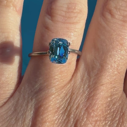 2.27ct Fancy Blue VVS2 Antique Cut IGI Certified Cushion Cut Lab Diamond