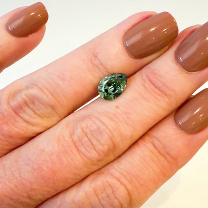 2.04ct Fancy Vivid Green VVS2 IGI Certified Antique Cut Pear Lab Diamond