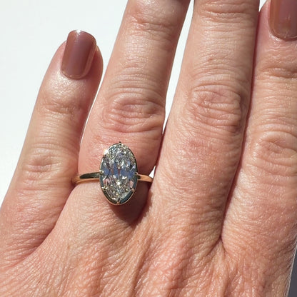 The 8 Ball Antique Cut Moval, 3.1ct in 14K Gold