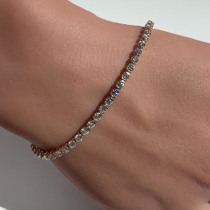 The Half Bezel Tennis Bracelet in 14K Yellow Gold