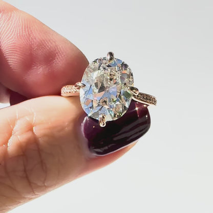The Lodestone Rosé Old Mine Cut Cushion Solitaire