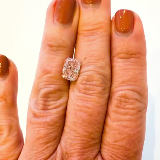 3.71ct Fancy Vivid Pink VS1 IGI Certified Elongated Cushion Lab Diamond
