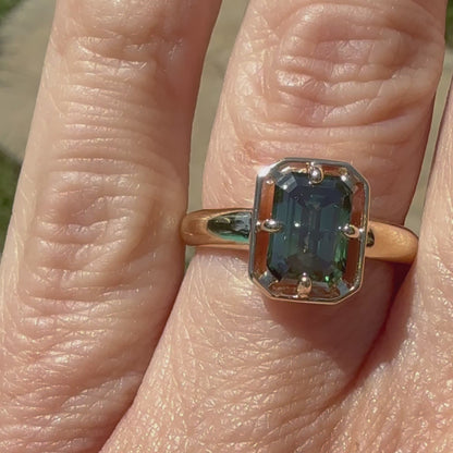 The Frame-Up Green Emerald Cut Diamond Ring