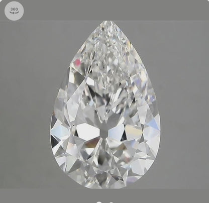 3.73ct E VS1 IGI Certified Antique Cut Pear Lab Diamond