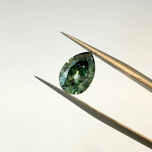 2.04ct Fancy Vivid Green VVS2 IGI Certified Antique Cut Pear Lab Diamond