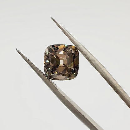 3.13ct Fancy Brown VS1 Old Mine Cut Cushion Lab Diamond