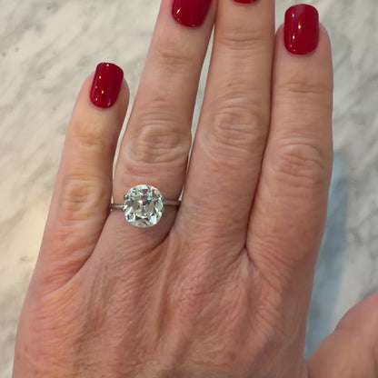 4.08ct E VS1 IGI Certified Old Mine Cut Cushion Lab Diamond