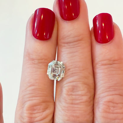 3.56ct E VS1 IGI Certified Antique Cut Asscher Lab Diamond