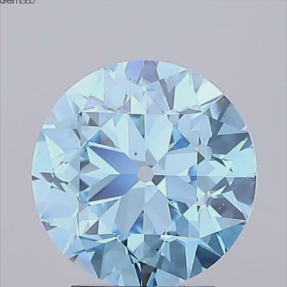 2.91ct Fancy Vivid Blue VS1 IGI Certified Old European Cut Round Lab Diamond
