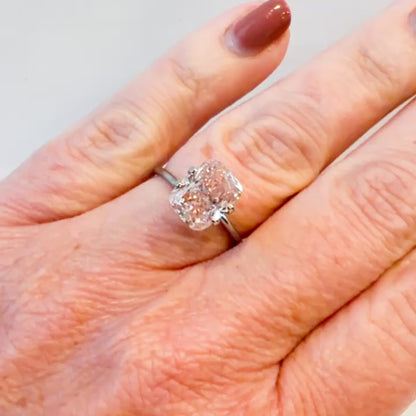 3.71ct Fancy Vivid Pink VS1 IGI Certified Elongated Cushion Lab Diamond