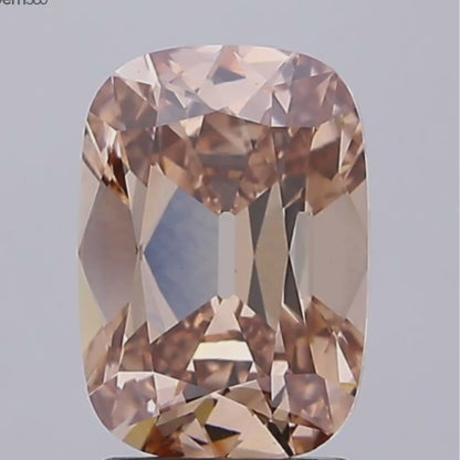 2.25ct Fancy Light Brown VS1 IGI Certified Old Mine Cut Cushion Lab Diamond