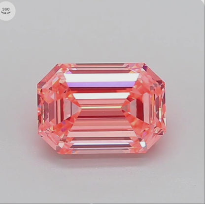 3.04ct Fancy Pink VVS2 IGI Certified Emerald Cut Lab Diamond