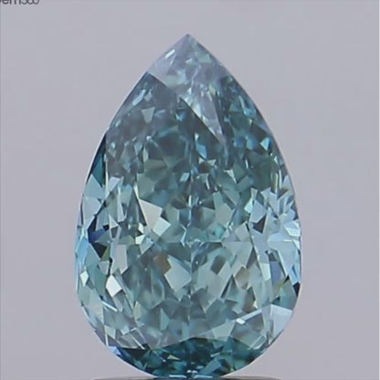 2.10ct Fancy Vivid Greenish Blue VS1 IGI Certified Modified Brilliant Cut Pear Lab Diamond