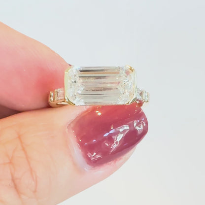 The Horizon East West Emerald Cut Ring