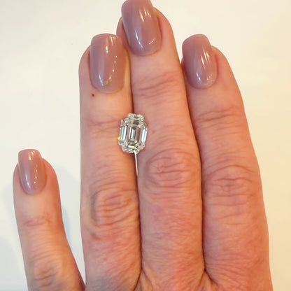 4.09ct F VVS2 IGI Certified Antique Cut Emerald Lab Grown Diamond