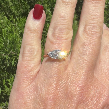 The Bi-Coastal Marquise Solitaire in 14K Rose Gold
