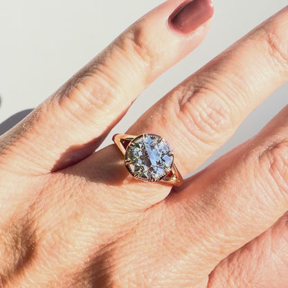 OEC 3.17ct E VVS2 Solitaire in 14K Rose Gold