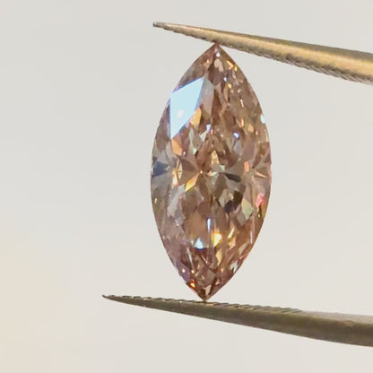 4.09ct Fancy Intense Pinkish Brown VS1 IGI Certified Marquise Lab Diamond