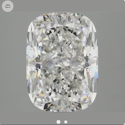 4.09ct F VS1 Elongated Cushion Cut IGI Certified Lab Diamond
