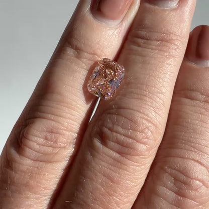 3.71ct Fancy Vivid Pink VS1 IGI Certified Elongated Cushion Lab Diamond