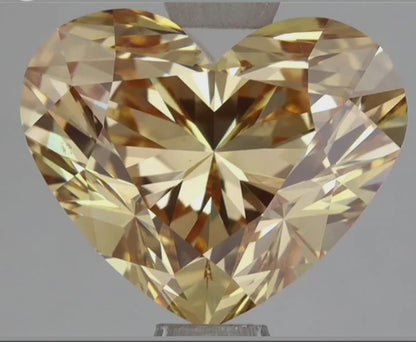 2.62ct Fancy Intense Yellow VS1 Heart Shaped IGI Certified Lab Diamond