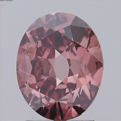 1.84ct Fancy Pinkish Brown VS1 IGI Certified Old Mine Cut Oval Lab Diamond