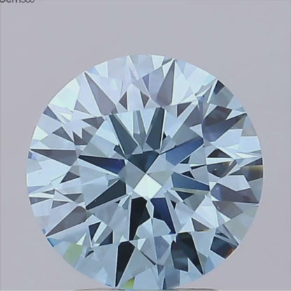 2.63ct Fancy Vivid Blue VS1 IGI Certified Round Brilliant Lab Diamond