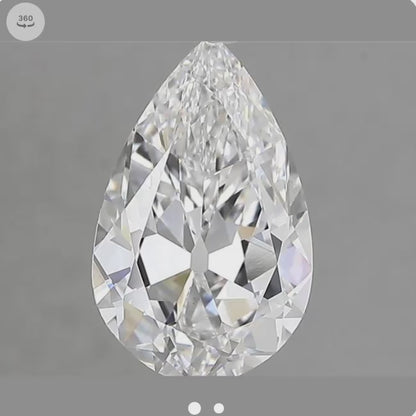 2.17ct E VS1 IGI Certified Antique Cut Pear Lab Diamond