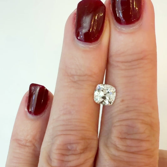 1.51ct E VS1 IGI Certified Old Mine Cut Square Cushion Lab Diamond