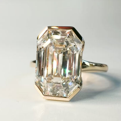 The Half Step 6ct Emerald Cut Solitaire in 14K Yellow Gold