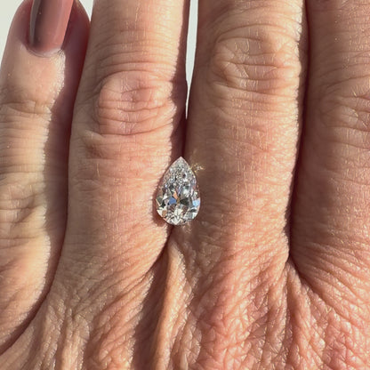 2.17ct E VS1 IGI Certified Antique Cut Pear Lab Diamond