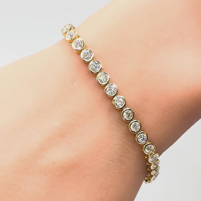 4ct Bezel Tennis Bracelet in 14K Yellow Gold
