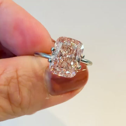 3.71ct Fancy Vivid Pink VS1 IGI Certified Elongated Cushion Lab Diamond
