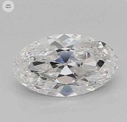 2.52ct E VS2 IGI Certified Old Mine Cut Oval Lab Diamond
