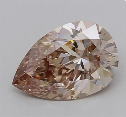 3.01ct Fancy Pinkish Brown VS1 IGI Certified Pear Brilliant Cut Lab Diamond