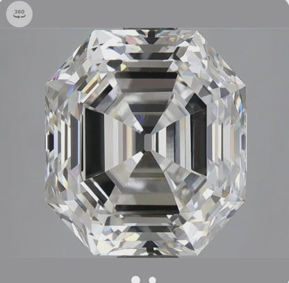 4.02ct F VVS2 Antique Cut Asscher IGI Certified Lab Diamond