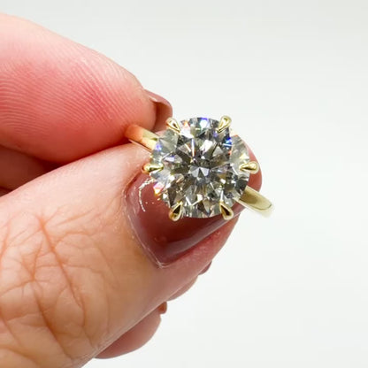 The Girly Girl 3.6ct Six Prong Solitaire in 14K Yellow Gold