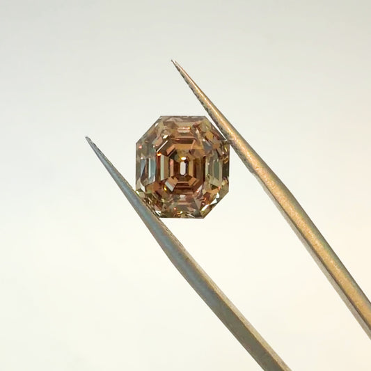 6.02ct Fancy Brown VVS2 IGI Certified Antique Cut Asscher Lab Diamond