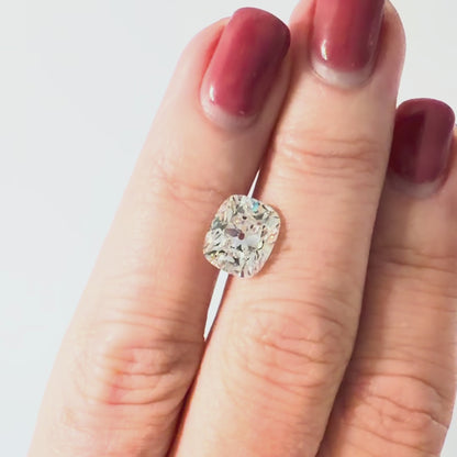 4.02ct F VS2 IGI Certified Old Mine Cut Cushion Lab Diamond