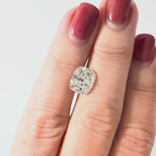 4.02ct F VS2 IGI Certified Old Mine Cut Cushion Lab Diamond