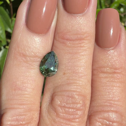 2.04ct Fancy Vivid Green VVS2 IGI Certified Antique Cut Pear Lab Diamond