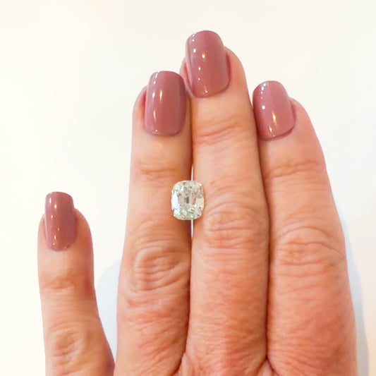 3.23ct E VVS2 IGI Certified Old Mine Cut Cushion Lab Diamond