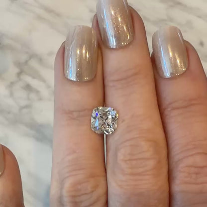 3.05ct E VS1 IGI Certified Old Mine Cut Square Cushion Lab Diamond