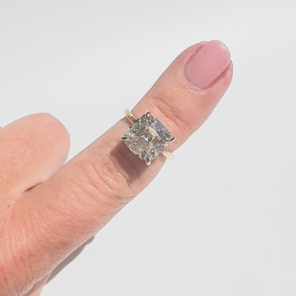 5ct Old Mine Cut Cushion Engagement Ring